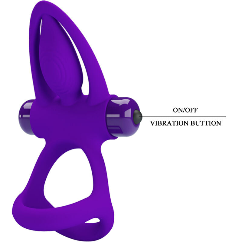Pretty love - anello vibratore 10 vibrazioni in silicone violetto