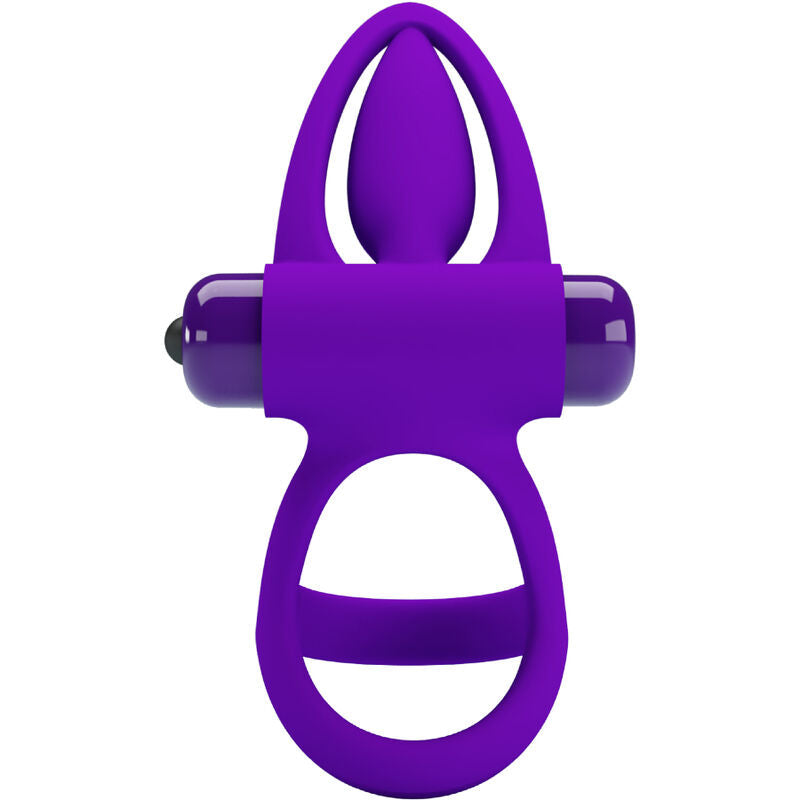 Pretty love - anello vibratore 10 vibrazioni in silicone violetto