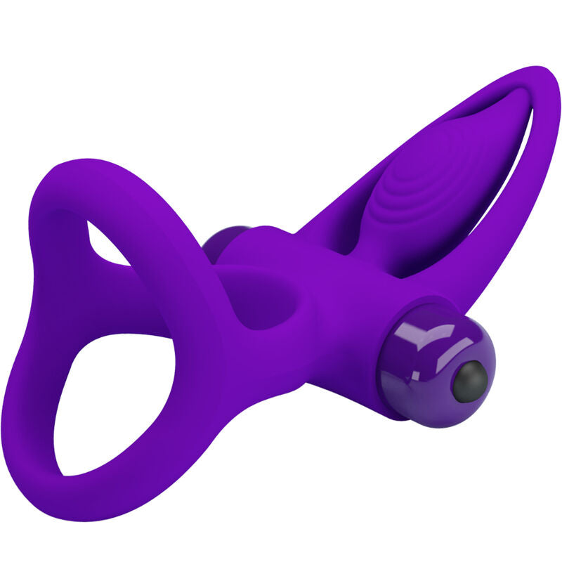 Pretty love - anello vibratore 10 vibrazioni in silicone violetto