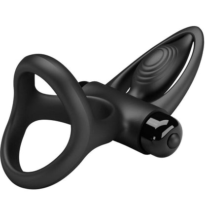 Pretty love - anello vibrante 10 vibrazioni in silicone nero