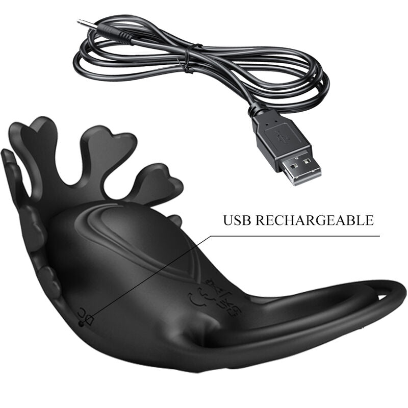 Pretty love - anello vibratore ruben 7 vibrazioni in silicone nero