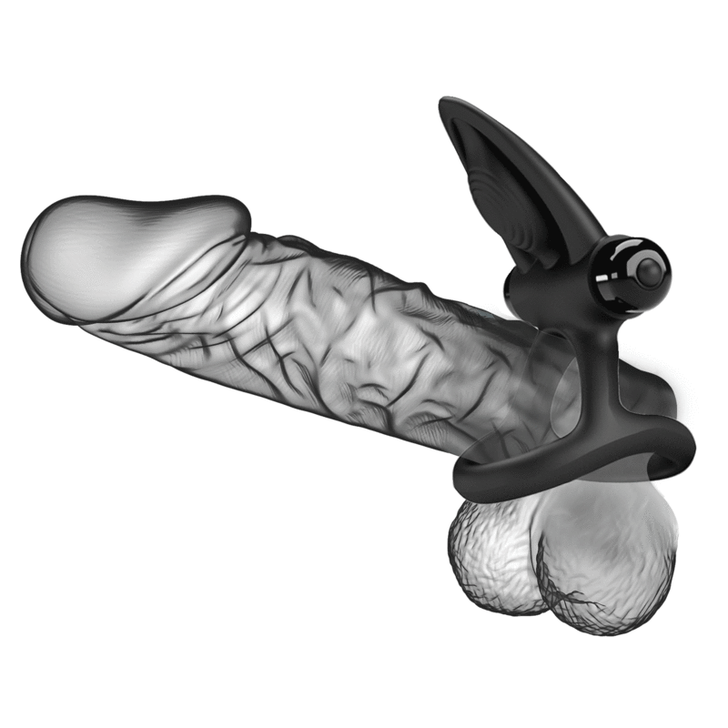 Pretty love - anello vibrante 10 vibrazioni in silicone nero