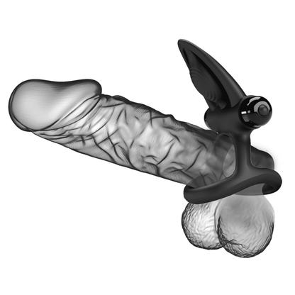 Pretty love - anello vibrante 10 vibrazioni in silicone nero