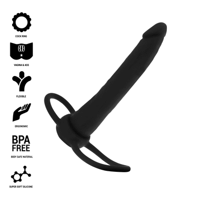 Mythology - cobi onyx dildo anal con anillos para pene y testículos 13 cm
