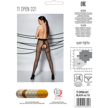 Passion - tiopen 021 medias negro 1/2 (20 den)