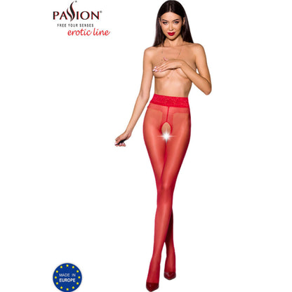 Passion - tiopen 001 medias rojo 3/4 (20 den)