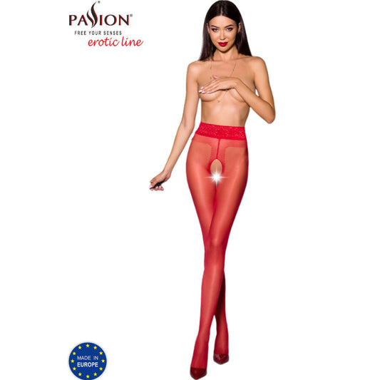 Passion - tiopen 001 medias rojo 3/4 (20 den)