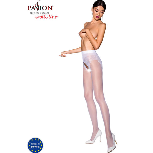 Calze con reggicalze Passion tiopen 006 taglia 3/4 30 den Bianche
