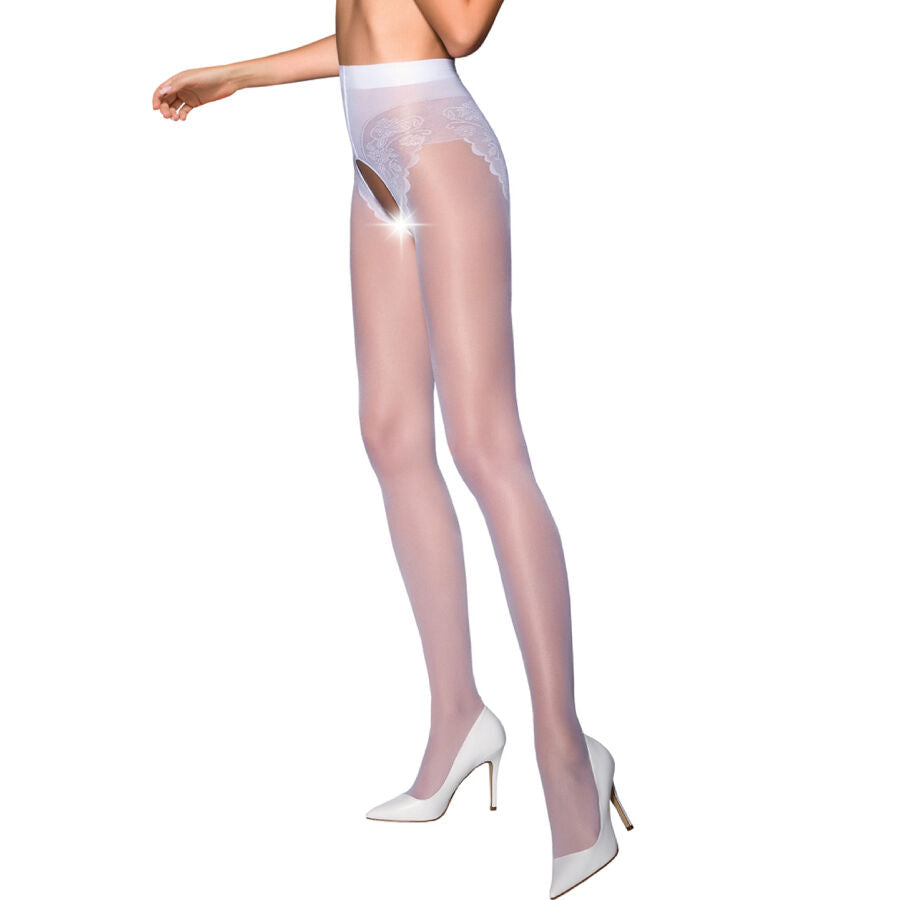 Calze con reggicalze Passion tiopen 006 taglia 3/4 30 den Bianche
