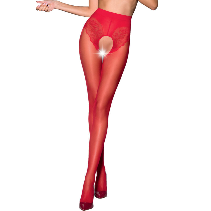 Calze con reggicalze Passion tiopen 006 taglia 1/2 30 den Rosse