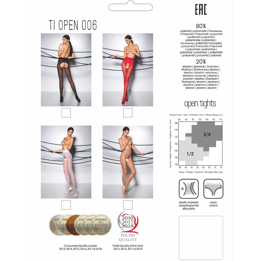 Calze con reggicalze Passion tiopen 006 taglia 3/4 30 den Rosse