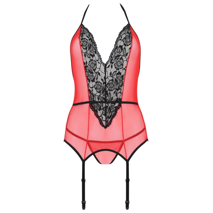 Passion - peonia corset erotic line rojo s/m