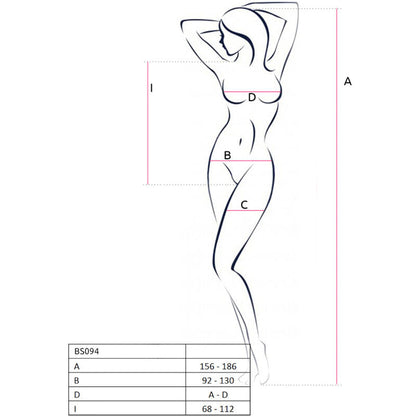 Passion - bs094 bodystocking rojo talla unica