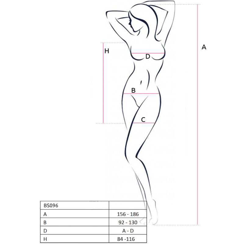 Passion - bs096 bodystocking rojo talla unica