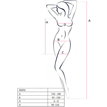 Passion - bs096 bodystocking rojo talla unica