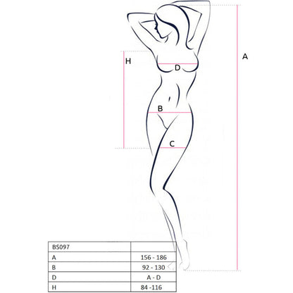 Passion - bs097 bodystocking rojo talla unica