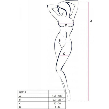 Passion - bs099 bodystocking blanco talla unica