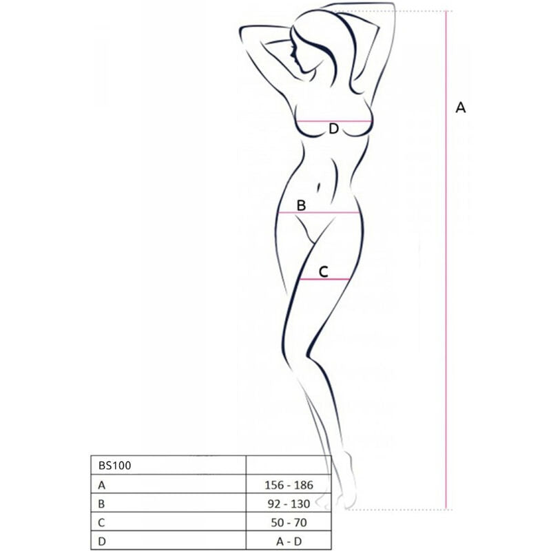Passion - bs100 bodystocking rojo talla unica