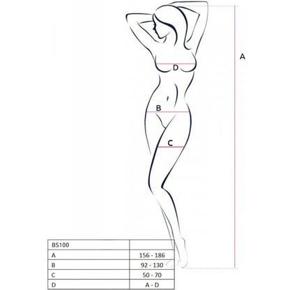 Passion - bs100 bodystocking rojo talla unica