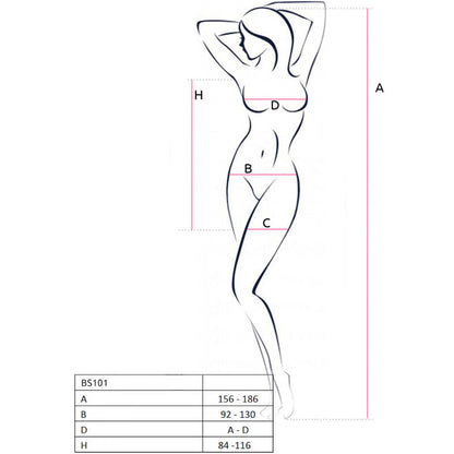 Passion - bs101 bodystocking rojo talla unica