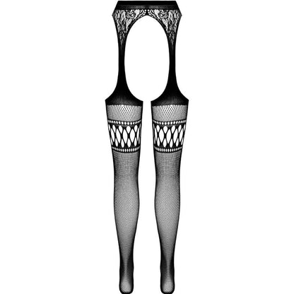 Passion - s026 medias con liguero negro talla unica