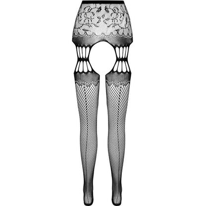 Passion - s027 medias con liguero negro talla unica
