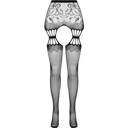 Passion - s027 medias con liguero negro talla unica