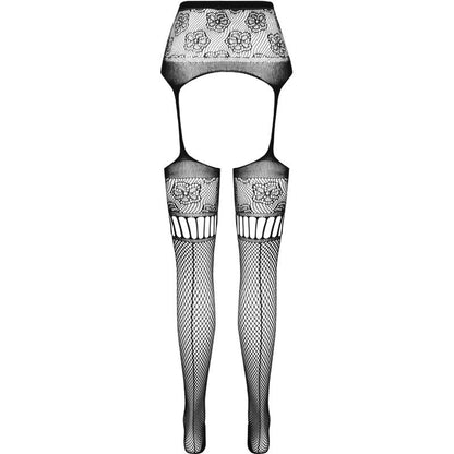 Passion - s030 medias con liguero negro talla unica