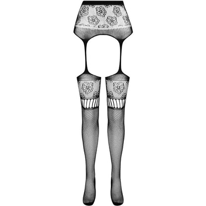 Passion - s030 medias con liguero negro talla unica
