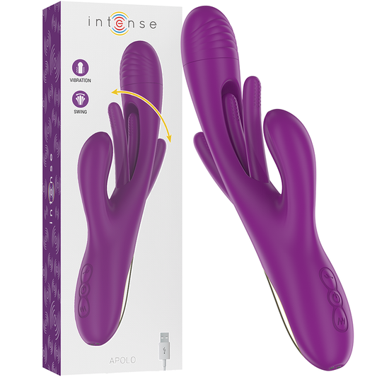 INTENSE - APOLO VIBRADOR MULTIFUNCIONAL RECARGABLE 7 VIBRACIONES CON LENGUA OSCILANTE MORADO