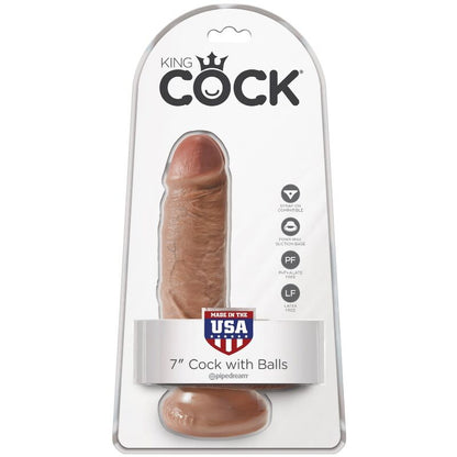 King cock - pene realistico con sfere 13,2 cm caramel