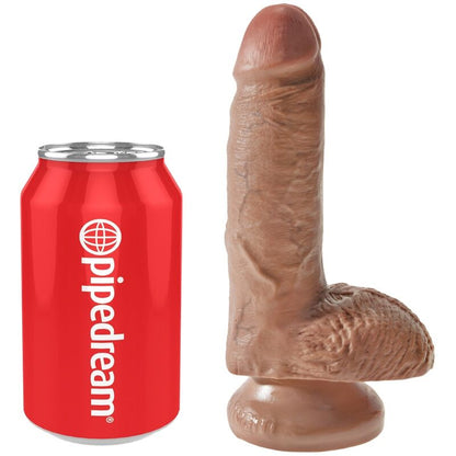 King cock - pene realistico con sfere 13,2 cm caramel