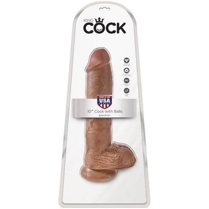 King cock - pene realistico con sfere 19,8 cm caramel