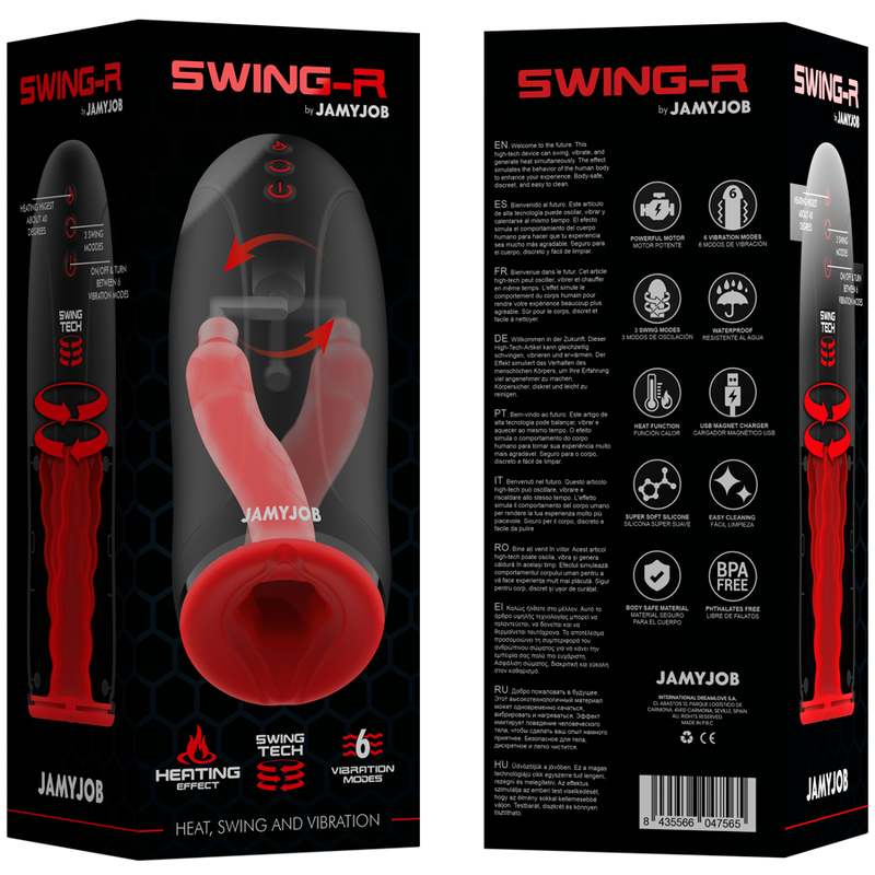 Jamyjob - effetto riscaldante swing-r, swing tech e masturbatore vibrante