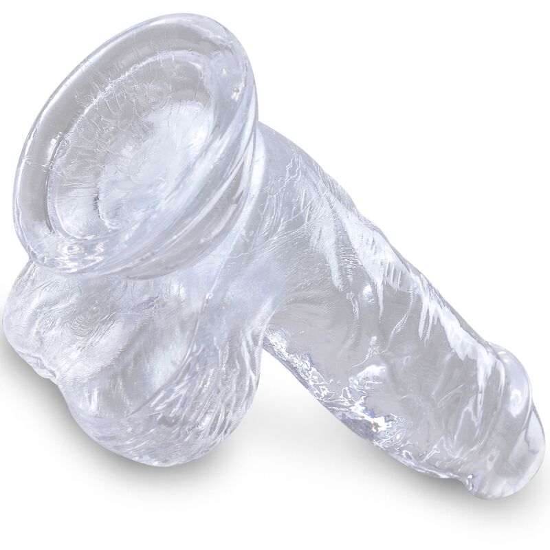 King cock clear - pene realistico con sfere 10,1 cm trasparente