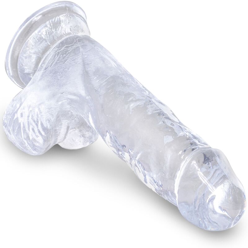 King cock clear - pene realistico con sfere 10,1 cm trasparente