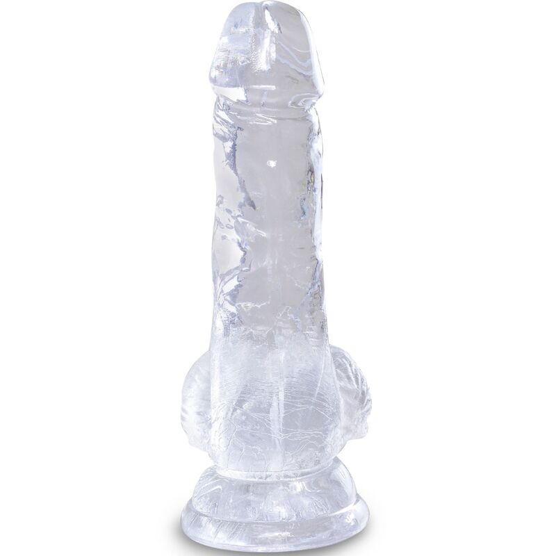 King cock clear - pene realistico con sfere 10,1 cm trasparente