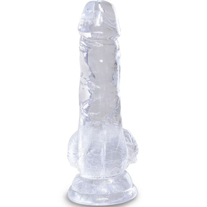 King cock clear - pene realistico con sfere 10,1 cm trasparente