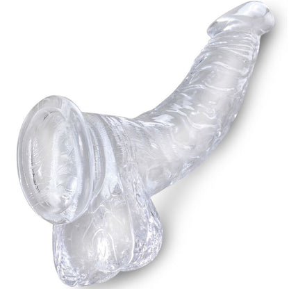 King cock clear - pene curvo realistico con sfere 16,5 cm trasparente