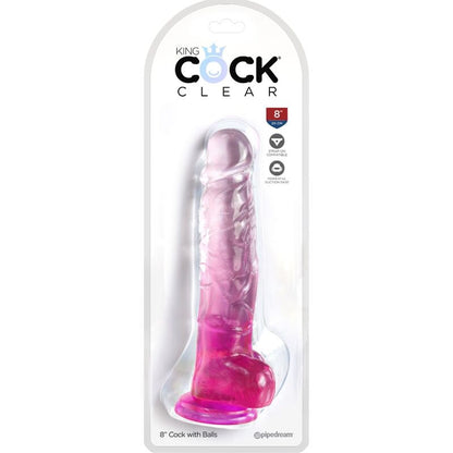 King cock clear - pene realistico con sfere 16,5 cm rosa