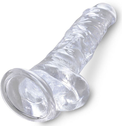 King cock clear - pene realistico con sfere 16,5 cm trasparente