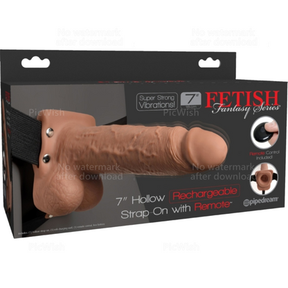 Fetish fantasy series - imbracatura regolabile pene realistico con sfere ricaricabili e vibratore 17,8 cm