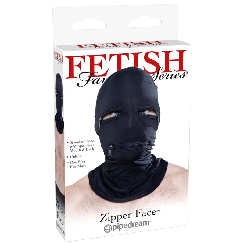 Fetish fantasy series - cappuccio con cerniere nero