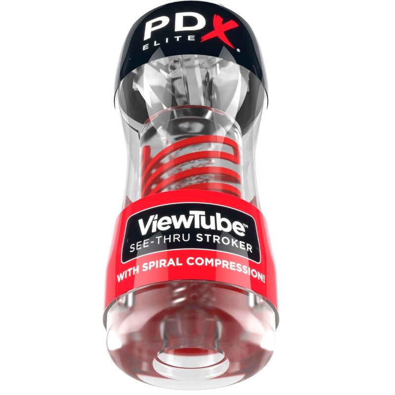 Pdx elite - masturbatore a compressione a spirale trasparente stroker viewtube 2