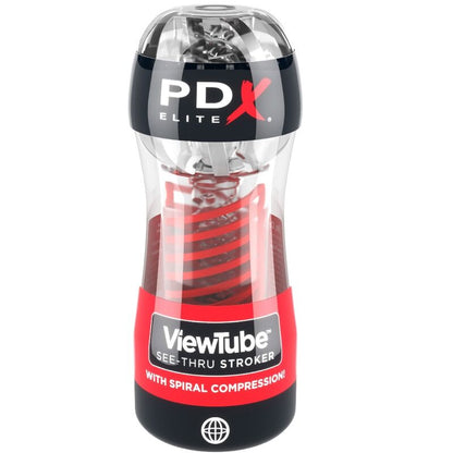 Pdx elite - masturbatore a compressione a spirale trasparente stroker viewtube 2