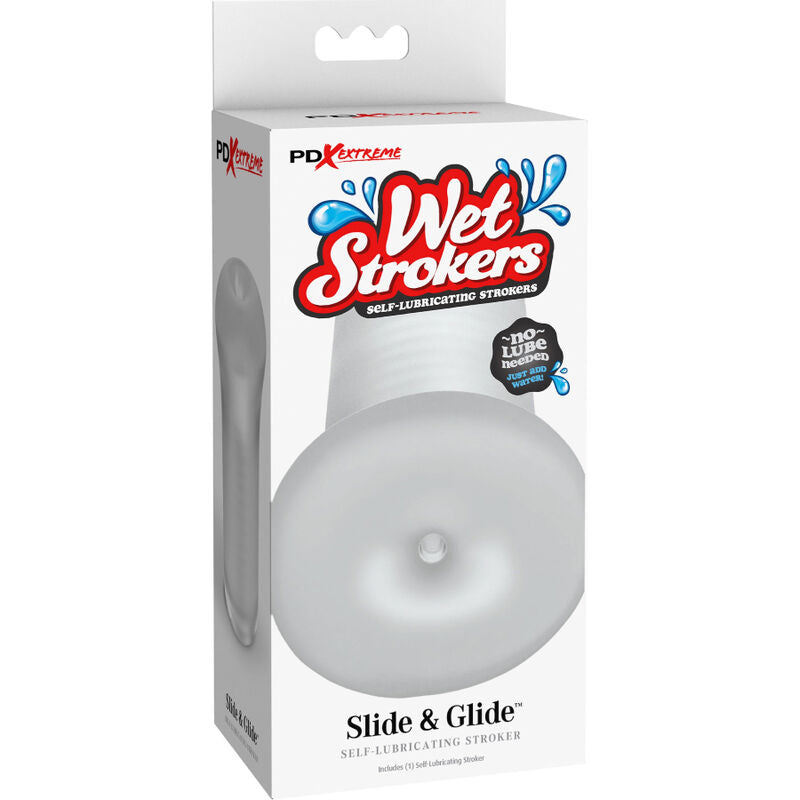 Fetish fantasy extreme - masturbador maschile in silicone trasparente slide & glide