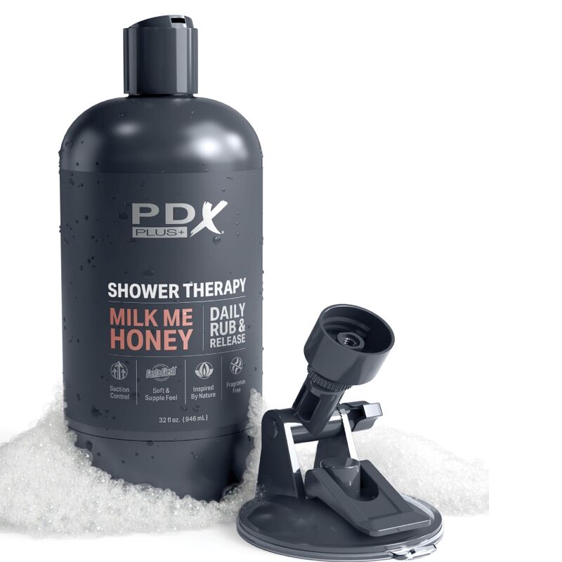 Pdx plus - masturbatore stroker dal design discreto con flacone di shampoo milk me honey candy