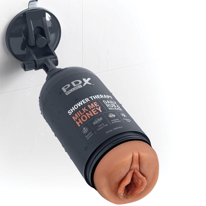 Pdx plus - masturbatore stroker dal design discreto con flacone di shampoo milk me honey candy