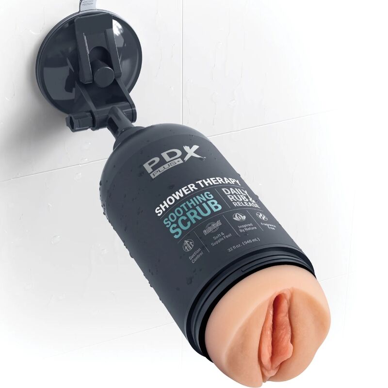 Pdx plus - masturbateur stroker au design discret avec flacon de shampoing exfoliant apaisant