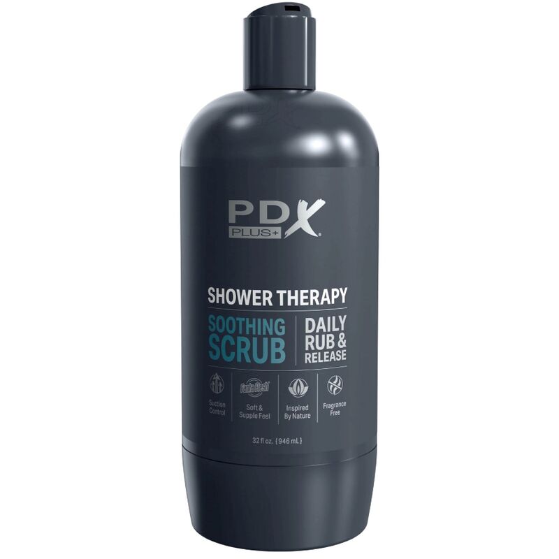 Pdx plus - masturbateur stroker au design discret avec flacon de shampoing exfoliant apaisant